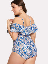 Load image into Gallery viewer, Paisley Print Flounce Swimsuit