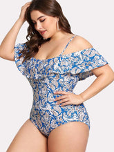 Load image into Gallery viewer, Paisley Print Flounce Swimsuit